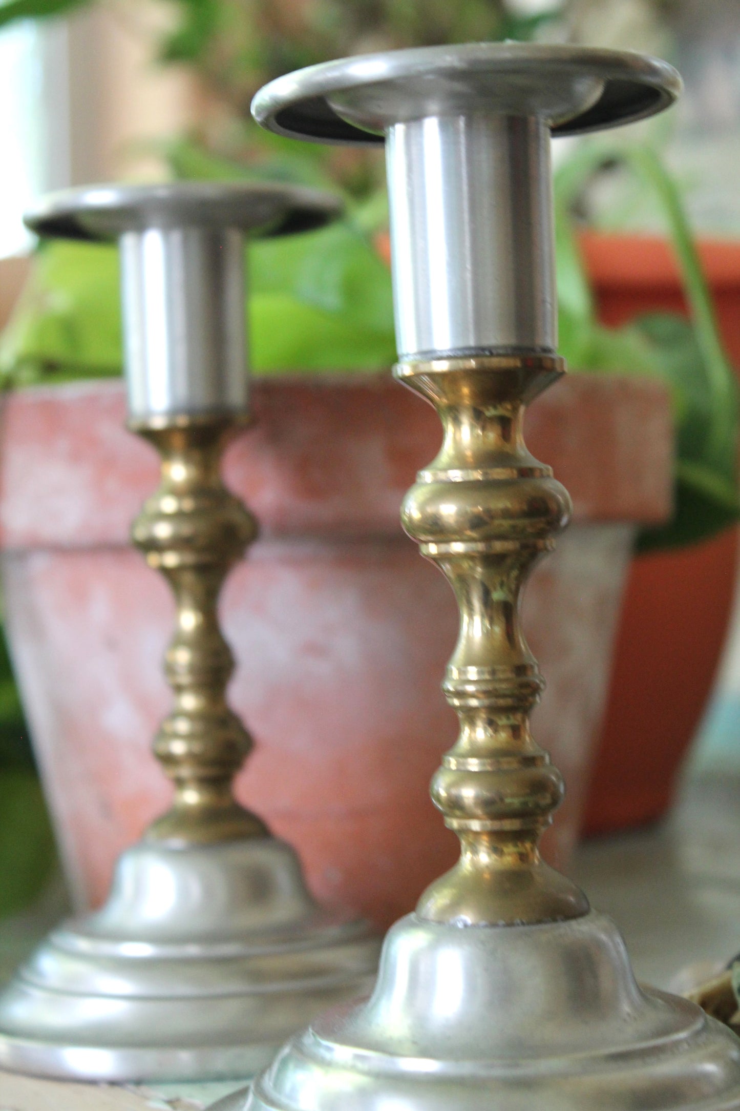 Brass and Pewter Set