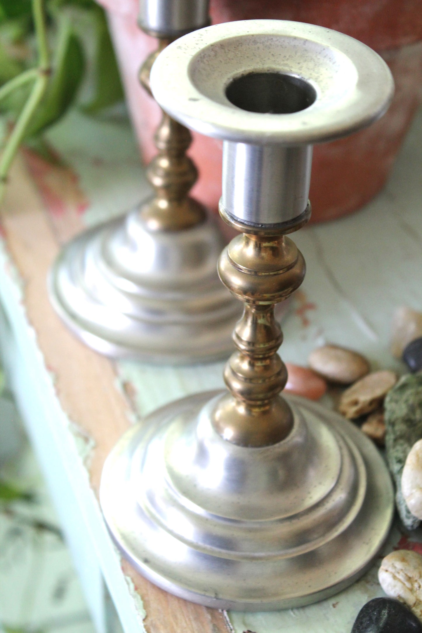 Brass and Pewter Set