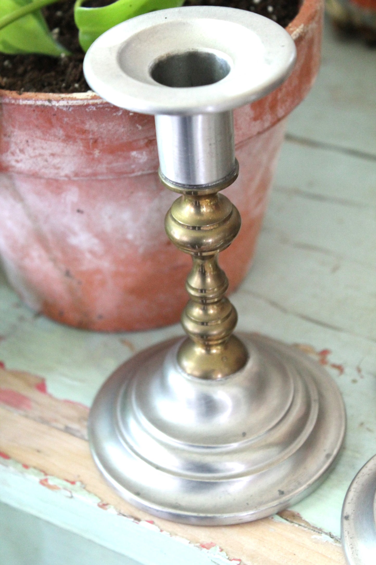 Brass and Pewter Set