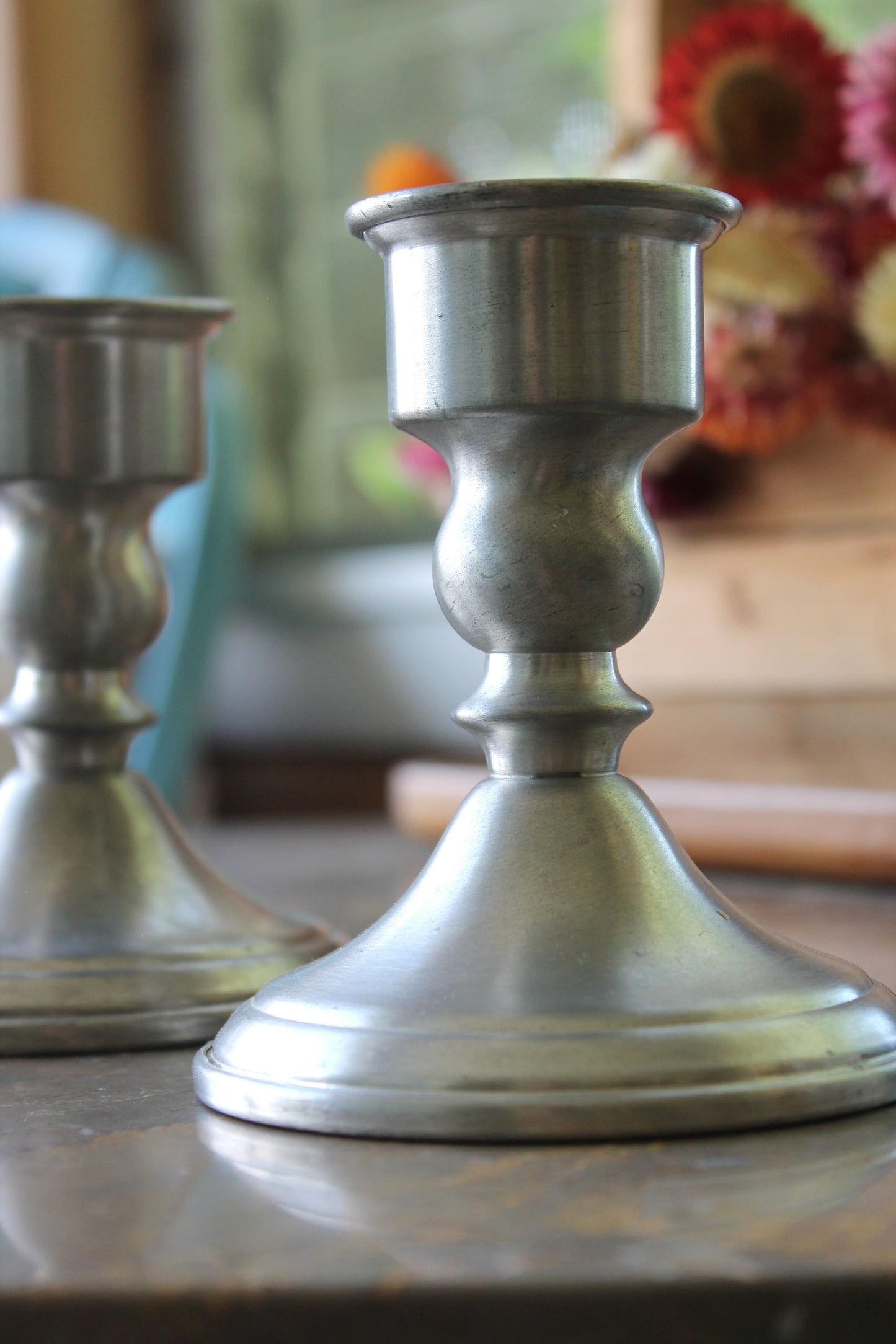 Set of Two Pewter Holders