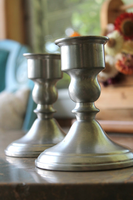 Set of Two Pewter Holders