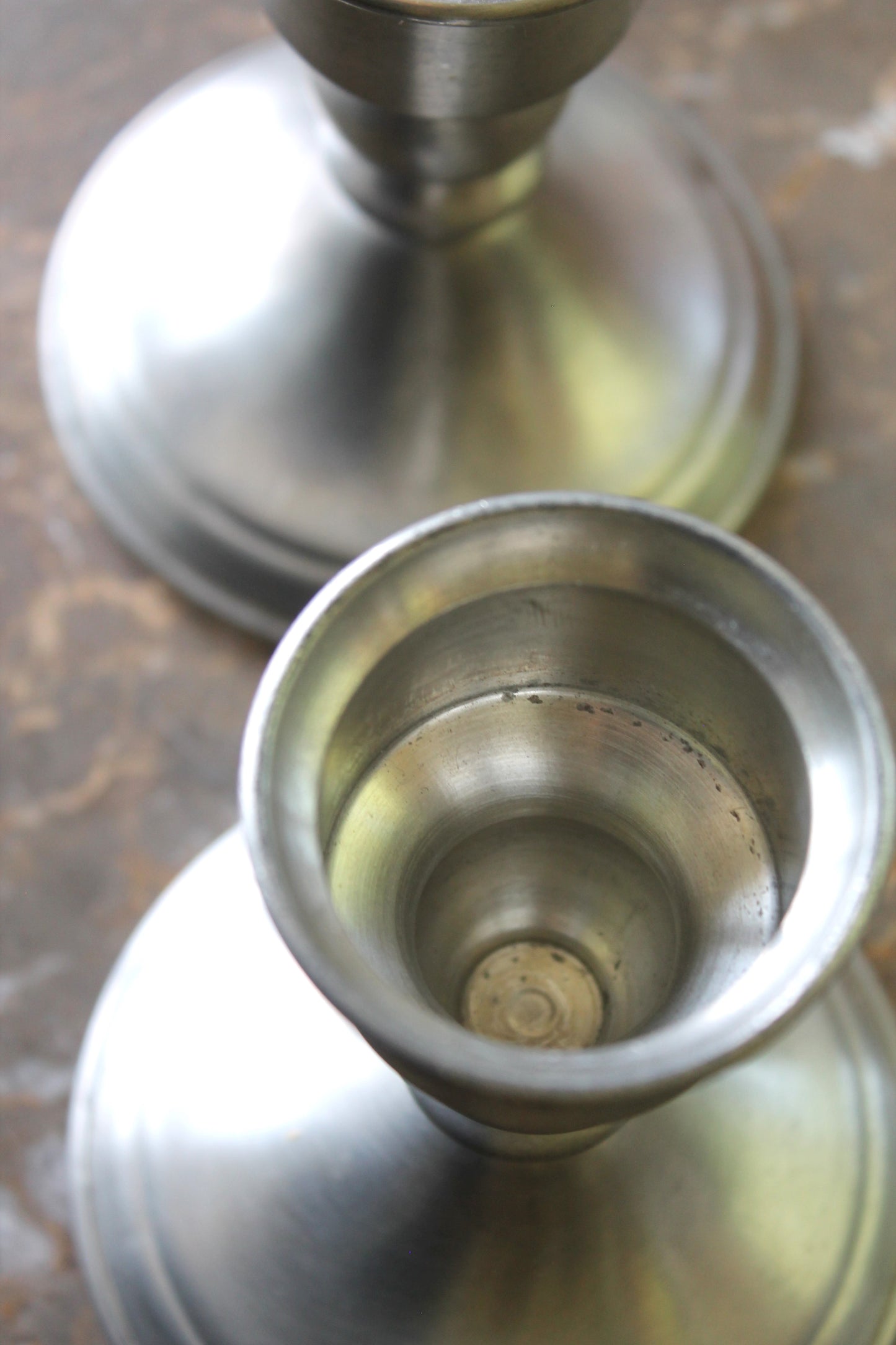 Set of Two Pewter Holders